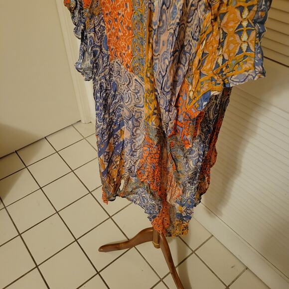 Boho Lightweight Sheer Geometric Pattern Cardigan Vivante One Size 32in Length - Picture 6 of 7